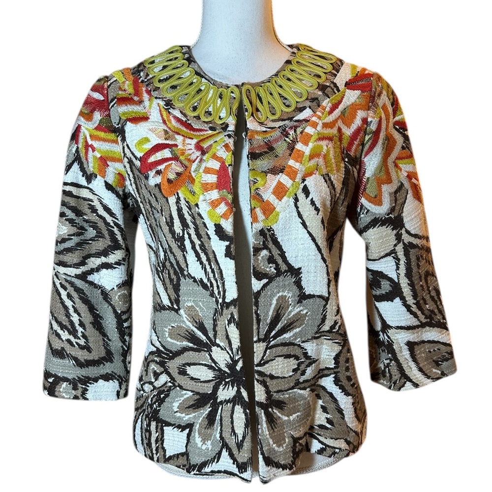 Chico's Elegant Black and Cream Jacket